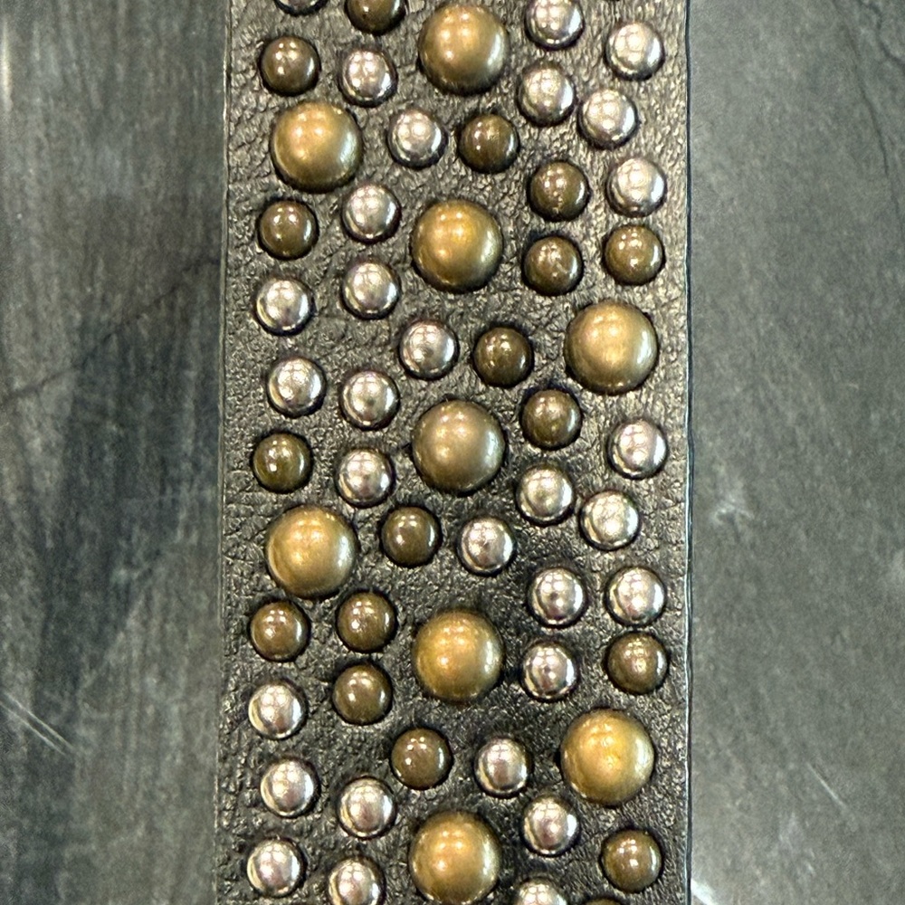 Nine West Black Belt with Gold Accents - Picture 2 of 6